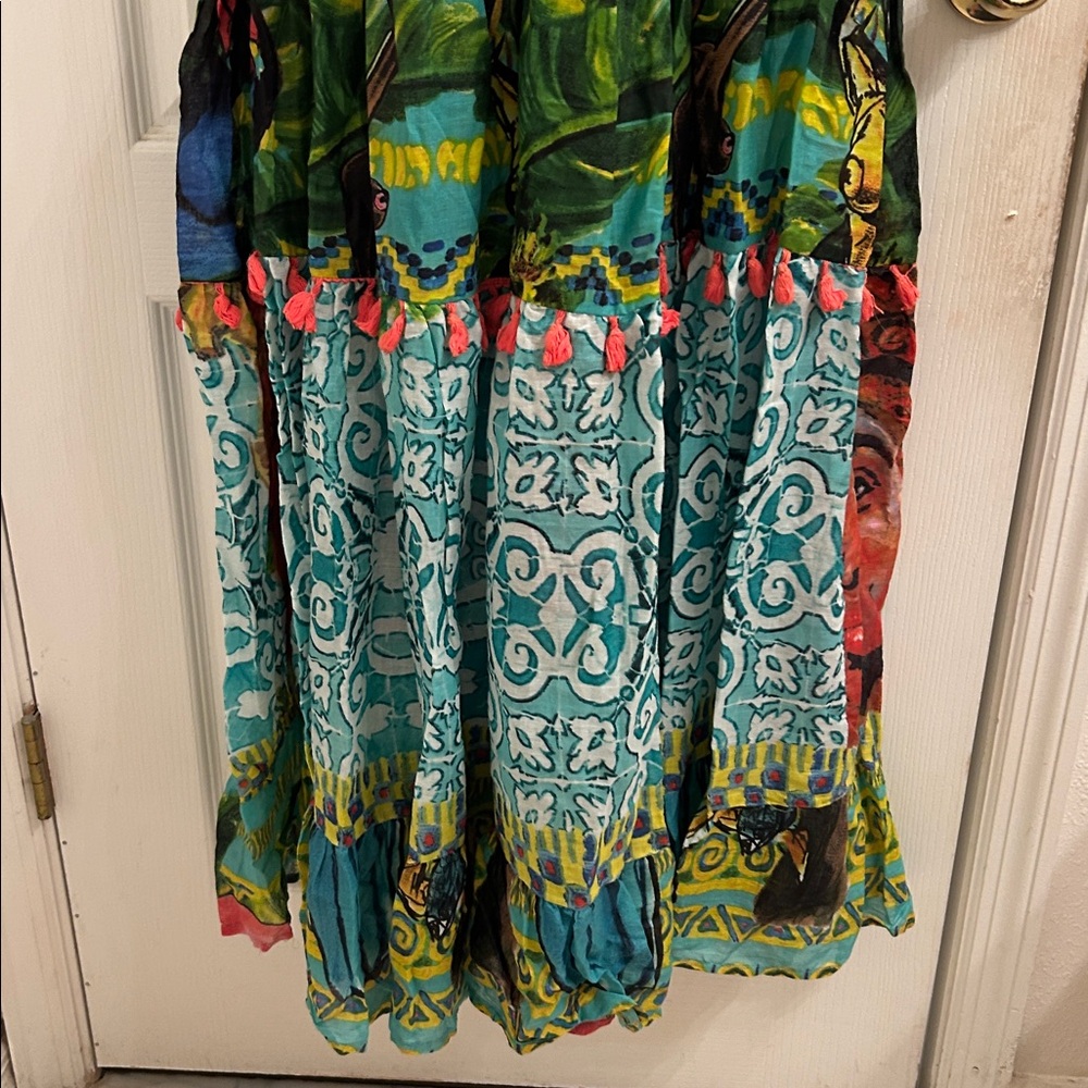 Colorful Patterned Off-Shoulder Dress - Picture 5 of 10